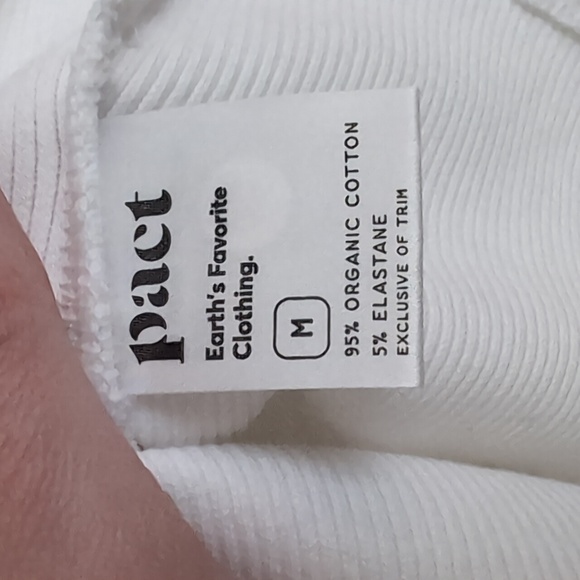 NWOT Pact Women's White Favorite Rib Mockneck Top Size M - Picture 6 of 6